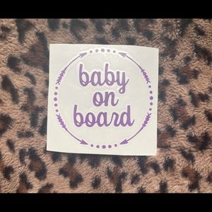Baby on board vinyl decal
